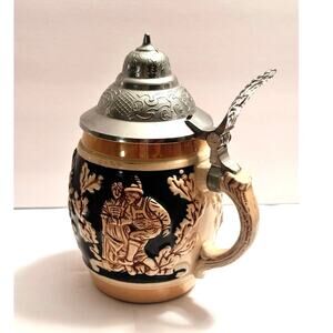 'Berchtesgaden' German Stein with 2" Lid. Hand Painted in Western Germany 5 inch